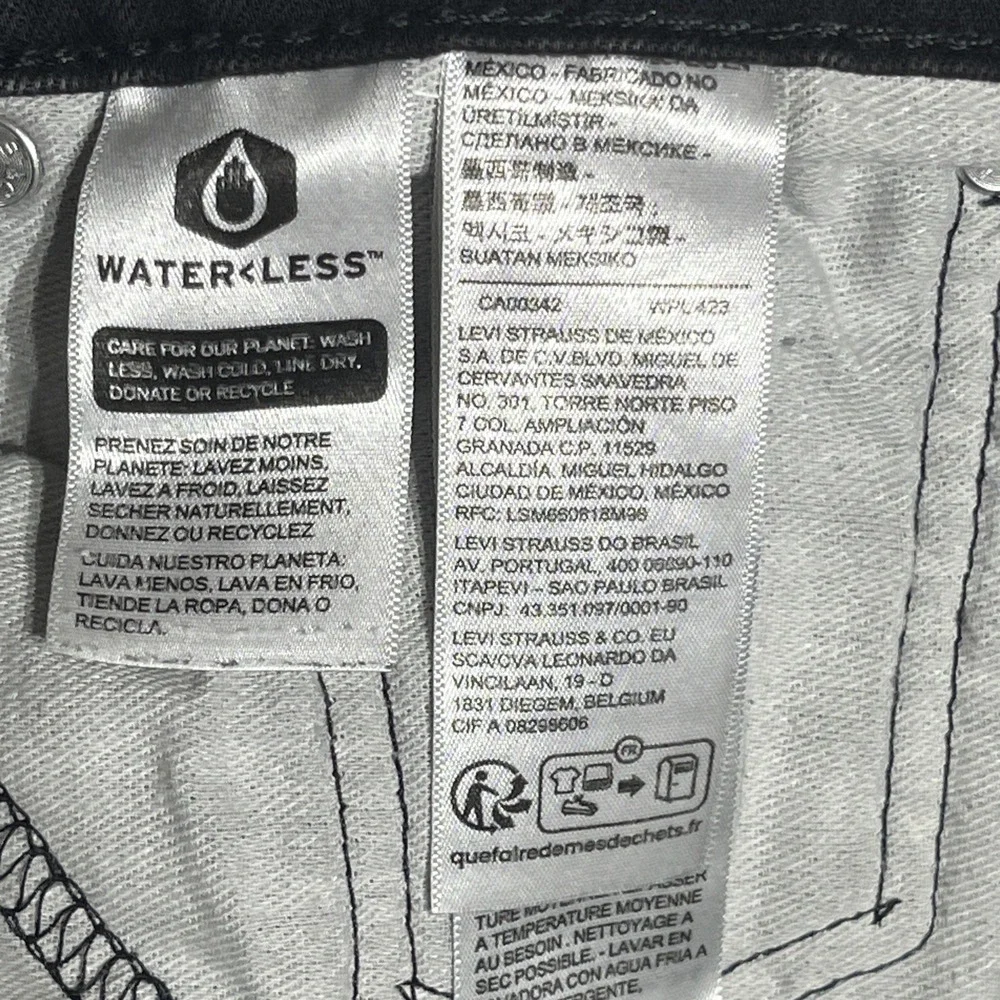 Levi's 511 Men's Jeans 32x34 Black Denim Slim Straight Pockets Mid Rise Cotton